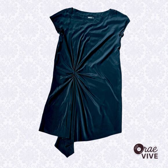 DKNY Black Cap Sleeve Ruched Front Cocktail Dress - Small - Picture 1 of 4